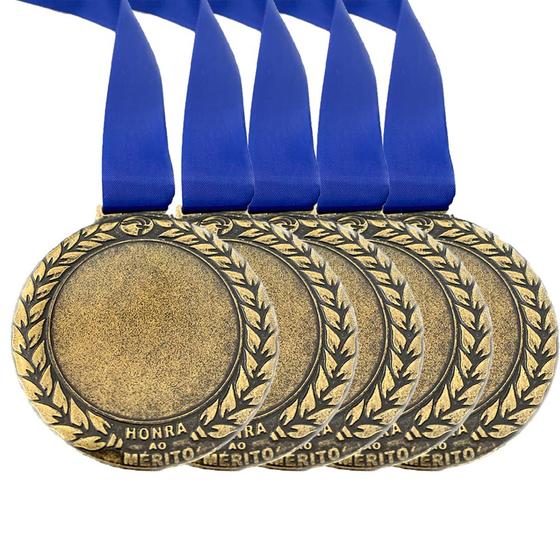 Imagem de 10 Medalhas Centro Liso Ouro Prata Bronze Ø6cm Honra Mérito