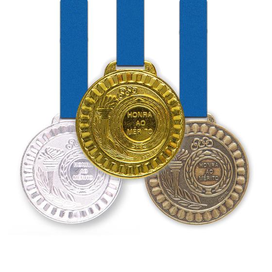 Imagem de 10 Medalhas Metal 55mm Honra ao Mérito Ouro Prata Bronze
