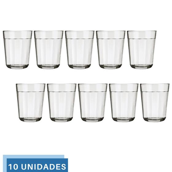 Imagem de 10 Mini Copos Americano Shot Cachaça 45ml Vidro Dose Nadir