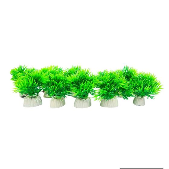 Imagem de 10 mini Planta Artificial Plantinha decoração para aquário 