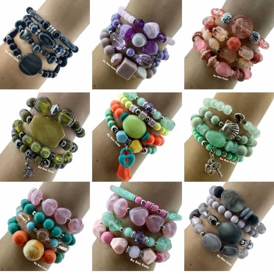 Imagem de 10 Mix Pulseiras com 10 cores - C/ 40 Un