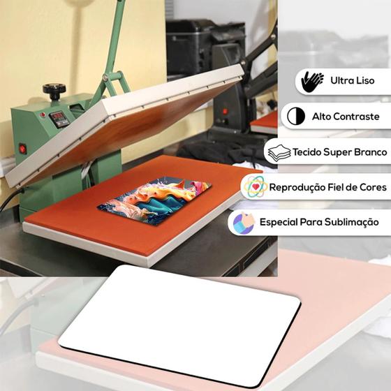 Imagem de 10 Mouse Pad Branco Retangular para Sublimação - 21x15 - Reprodução Fiel de Cores e Conforto Macio
