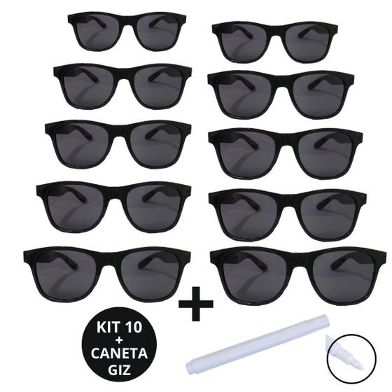 Imagem de 10 Oculos Revoada Preto Mais Uma Caneta Giz