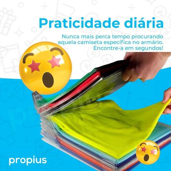 Imagem de 10 Organizador Roupas Camisas E Camisetas Blusas Gavetas