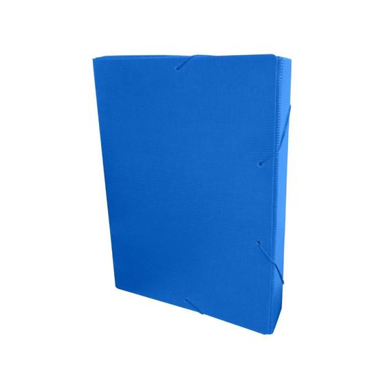 Imagem de 10 Pastas Aba Com Elástico Ofício Lombo 3,5cm Dello Azul