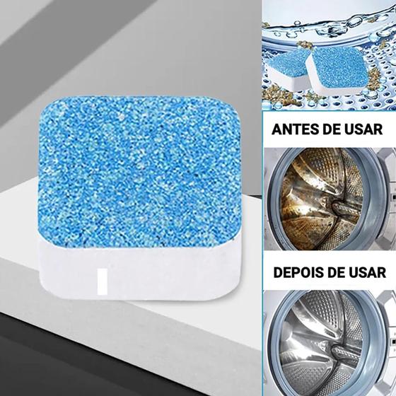 Imagem de 10 Pastilha Para Descontaminar Higienizar Máquina de Lavar Roupas