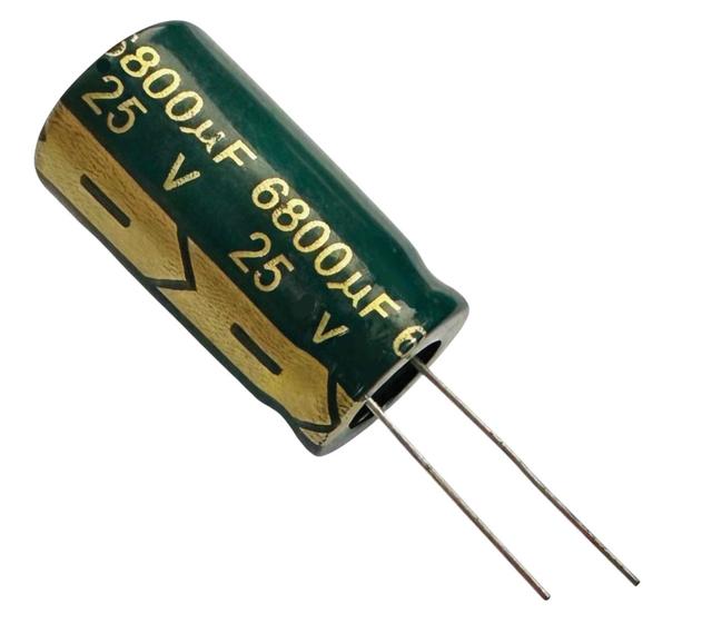 Imagem de 10 pçs - capacitor eletrolitico 6800x25v - 6800uf x 25v