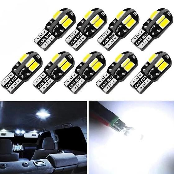 Imagem de 10 PCS T10 Lâmpadas LED Canbus 8SMD 12 V Mapa Interior Do Carro Luzes Cúpula Lâmpada De Sinal De