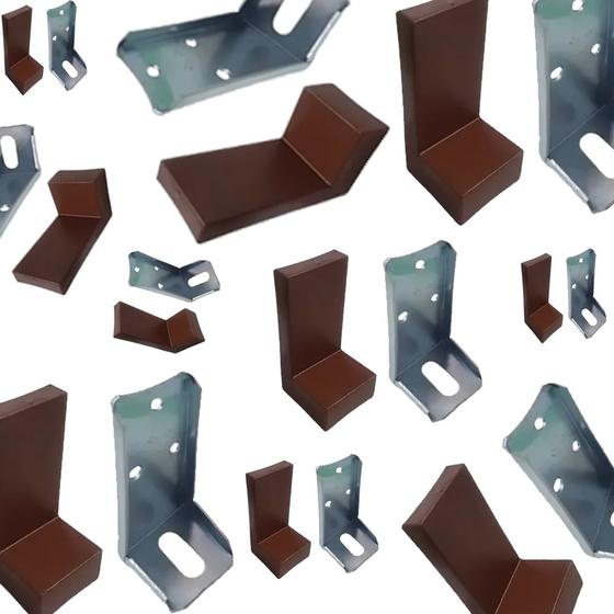 Imagem de 10 Peças - Cantoneira Reforçada Para Moveis Com Capa Mogno