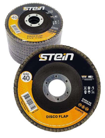 Imagem de 10 Peças disco flap curvo 4.1/2 115mm metais ferrosos Grão 40 Stein