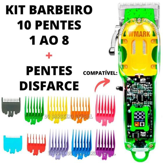 Imagem de 10 Pentes Para Máquina De Corte Acompanha Pentes De Disfarce