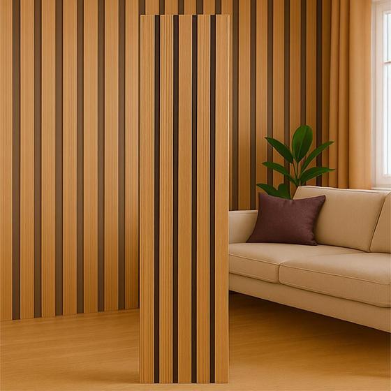 10 Placas Adesivas Painel Madeira Ripada 90x16 Montável MDF Freijó, Imbuia e Carvalho - Lopes Decor Imagem de 10 Placas Adesivas Painel Madeira Ripada 90x16 Montável MDF Freijó, Imbuia e Carvalho