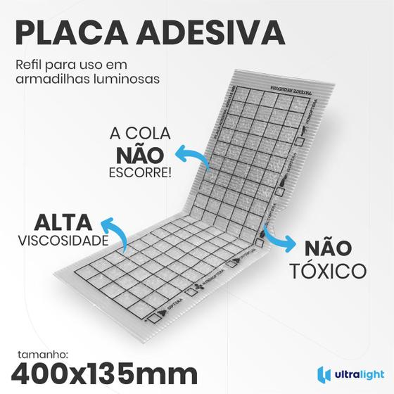 Imagem de 10 Placas Adesivas Refil 400x135 Para Armadilhas Luminosas