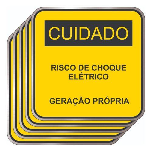 Imagem de 10 Placas Cuidado Risco De Choque Geração Prop Cpfl 13x13cm