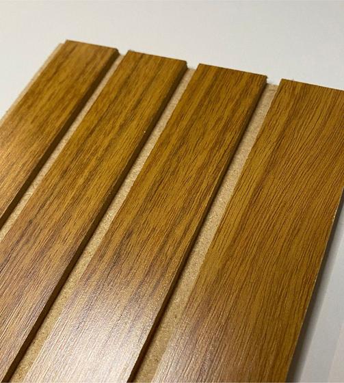 10 Placas Painel Ripado De Madeira em MDF Decorativa Autocolante 6mm Menor preço em 10 Placas Painel Ripado De Madeira em MDF Decorativa Autocolante 6mm