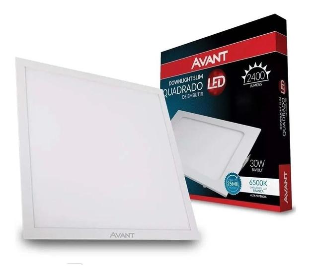 Imagem de 10 Plafon Led Quadrado Embutir 30w 40x40 Branco Frio 6500k