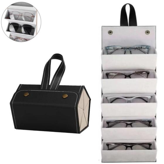 Imagem de 10 Porta Óculos Estojo Organizador Viagem Dobrável Divisória