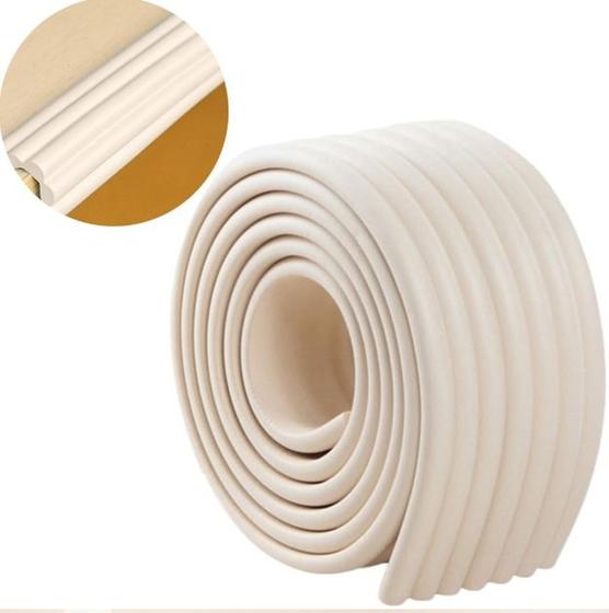 Imagem de 10 Protetor Quina Tiras Fita Canto Cantoneira Parede Rolo 2mt - Branco Gelo