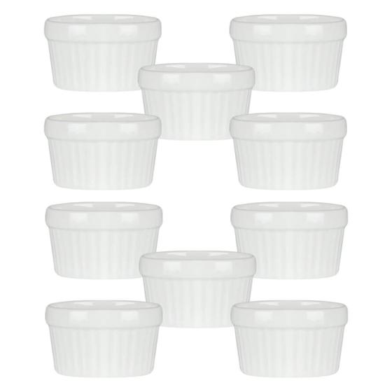 Imagem de 10 Ramekin De Porcelana Classic Branco 6Cm X 4Cm Lyor