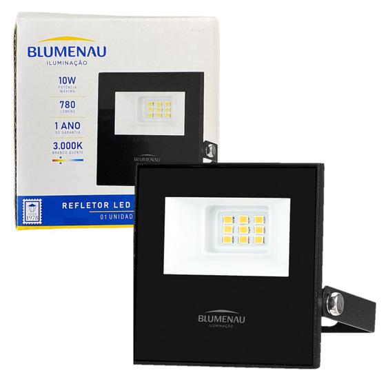 Imagem de 10 Refletor Holofote Led Smd 10w Branco Quente 3000k Amarelo