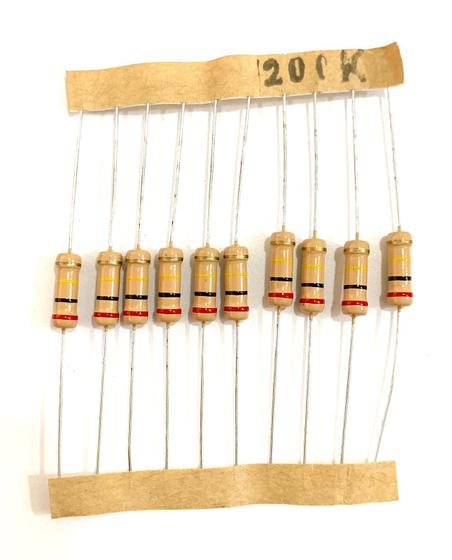 Imagem de 10 Resistor de Potência 200K 1W 5% Filme de Cobre