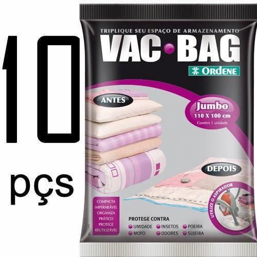 10 Saco Vácuo Jumbo Organizador Roupa Vac Bag 110x100 Ordene Saco a