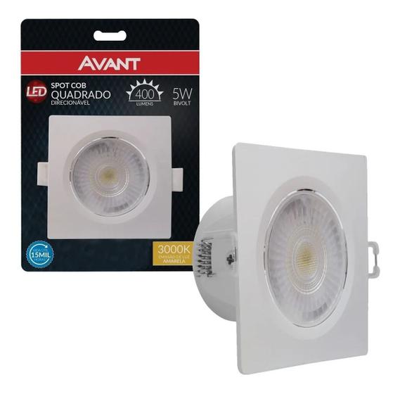 10 Spot Led Embutir Quadrado 5w Branco Quente 3000k Menor preço em 10 Spot Led Embutir Quadrado 5w Branco Quente 3000k
