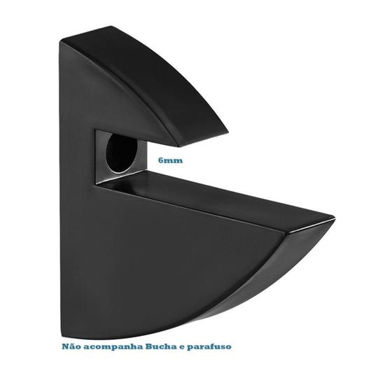 10 Suporte Bico de Tucano Fixo Prateleira de Vidro 6mm Preto Menor preço em 10 Suporte Bico de Tucano Fixo Prateleira de Vidro 6mm Preto