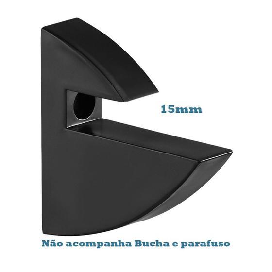 10 Suporte Tucano Fixo Plástico Preto Para Prateleira 15mm Menor preço em 10 Suporte Tucano Fixo Plástico Preto Para Prateleira 15mm
