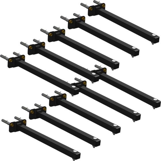 Imagem de 10 SUPORTES REFLETOR BASE RETA BRAÇO 80 cm 10 Cjts