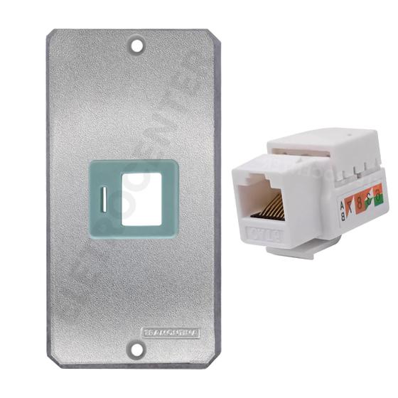 10 Tampa para condulete 3/4" para 1 Suporte RJ45 + 10 Keystone Tomada