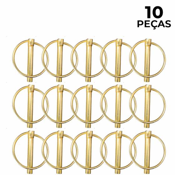 Imagem de 10 Unidades Chaveta Pino Quebra Dedo Trava com Argola 5/16x2