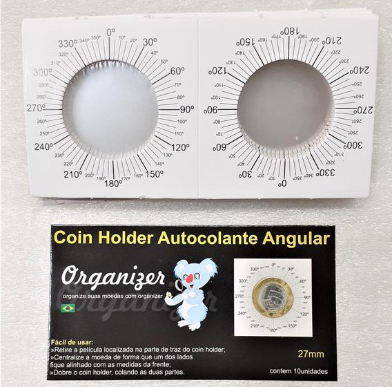 Imagem de 10 Unidades Coin Holder Autocolante Com Medidor Angular 27 mm