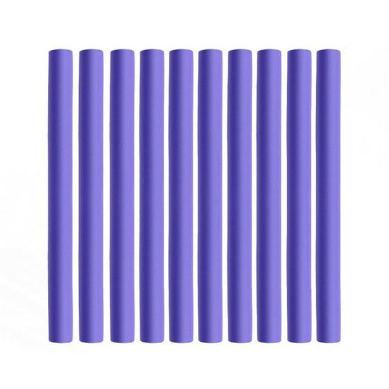Imagem de 10 Unidades de Bobes de Cabelo Flexíveis - Sem Calor, Sem Eletricidade - Rolos de Espuma para Penteados DIY (Roxos)