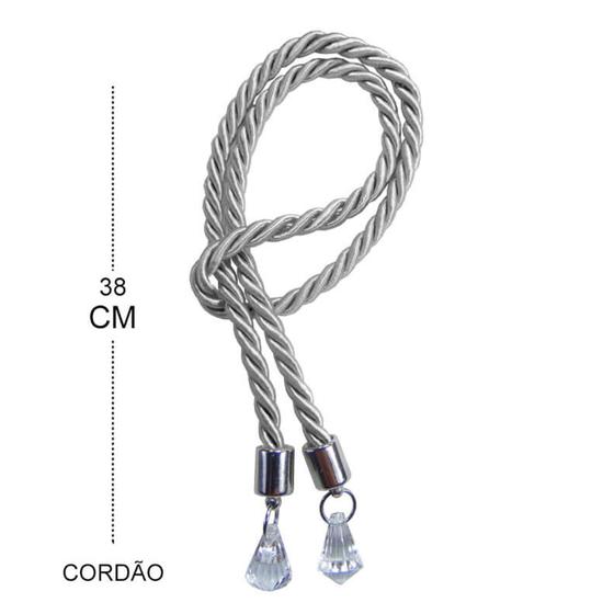 Imagem de 10 Unidades de Cordão com Pingente Cristal com Detalhe Prata