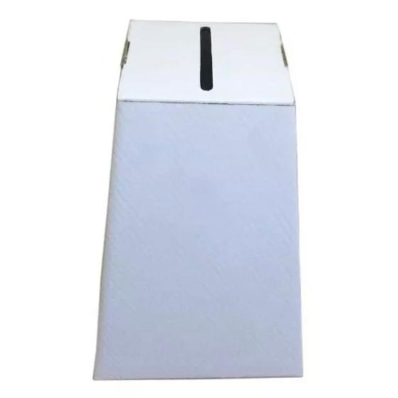 Imagem de 10 urnas de papelão branco 33x22,5x14 sorteio, cupom,sugestões