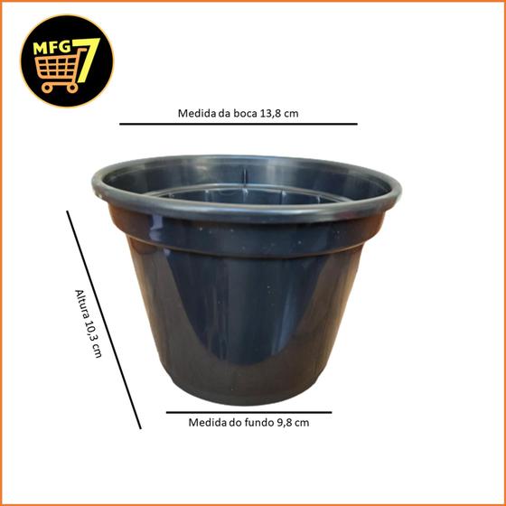 Imagem de 10 Vaso 14 Preto Ideal Para Orquídeas e Suculentas