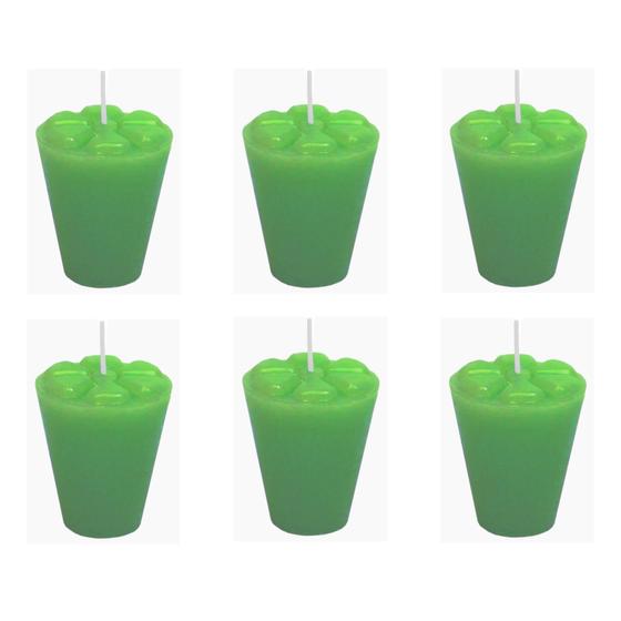 Imagem de 10 Velas Refil Verde Copinho De Pinga Decoração 12 Horas