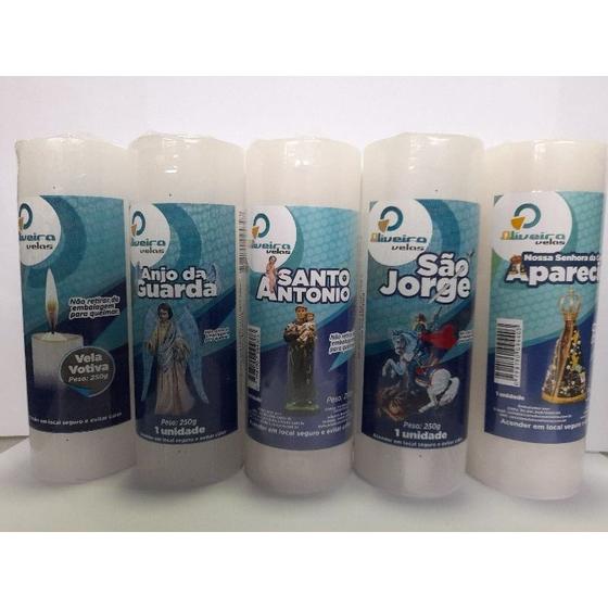 10 Velas Votiva 7 Dias Imagem Oração - 250 g
