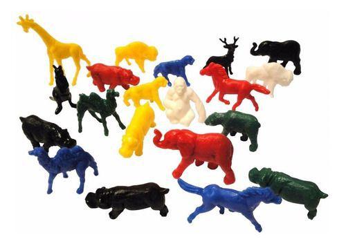Imagem de 100 Animais Zoológico Colorido Plástico Bichos Lembrancinha