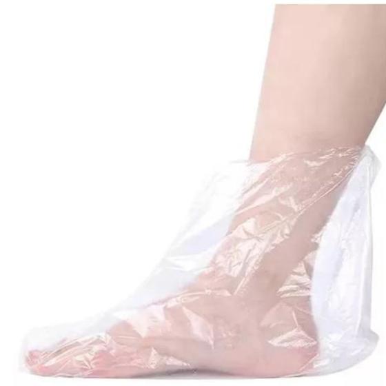 Imagem de 100 botas polietileno com elastico impermeavel transparente