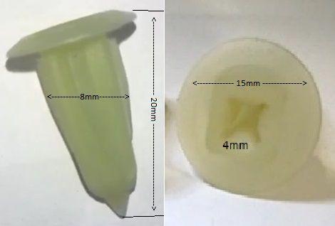 Imagem de 100 bucha de nylon p/furo de 8mm e parafuso de 5mm
