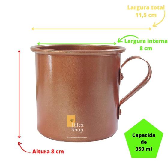 Imagem de 100 Canecas Moscow Mule Alumínio Pintado Cobre 350 Ml Drinks