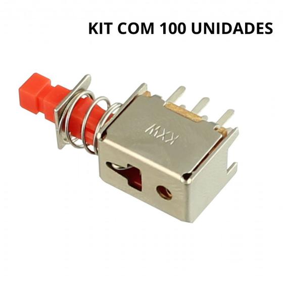 Imagem de 100 Chaves Tecla 6t Com Trava Vermelha - Ps-22f05