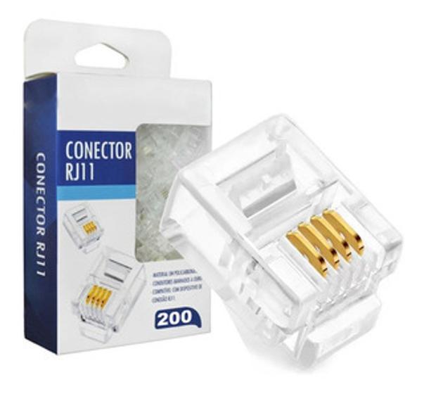 100 Conectores RJ11 6x4 Caixa com 100 Unidades - Exbom Menor preço em 100 Conectores RJ11 6x4 Caixa com 100 Unidades - Exbom