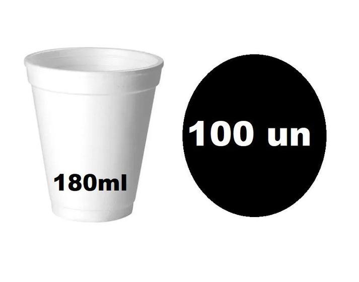 Imagem de 100 Copos Isopor Térmico Bebidas Quentes 180ml Descartável