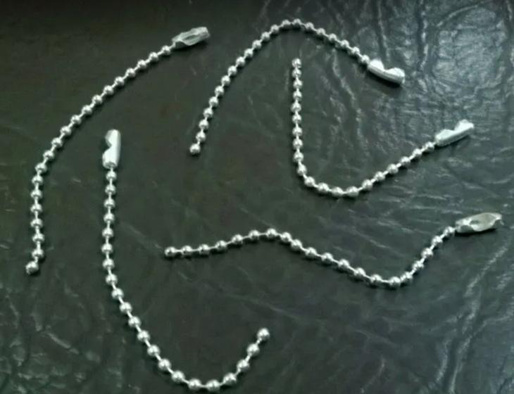 100 Correntes Bolinha de 2,5mm 8cm Ferro Niquelado Menor preço em 100 Correntes Bolinha de 2,5mm 8cm Ferro Niquelado