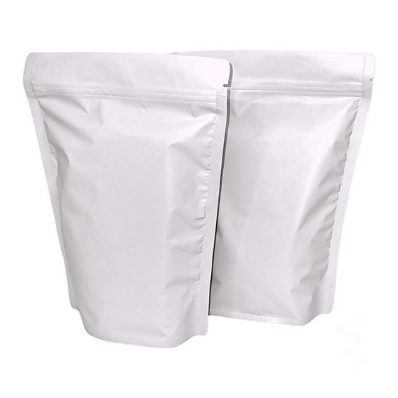 Imagem de 100 Embalagens Sacos Stand Up Pouch Branco Fosco Fecho Zip 17x23