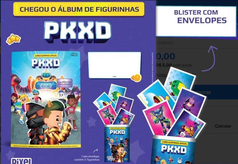 Imagem de 100 Figurinhas PK XD, Pixel = 20 Envelopes