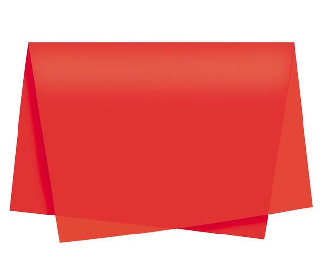 Imagem de 100 Folhas de Papel Seda 49x69 cm Vermelho para Presente Roupas Sapatos Pipa